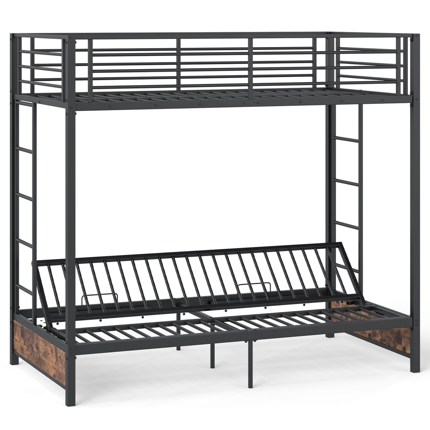 Heavy Duty Metal Bunk Bed Frame, Headboard, Footboard, Brown Bunk Bed Frame Rustic Brown at Gallery Canada