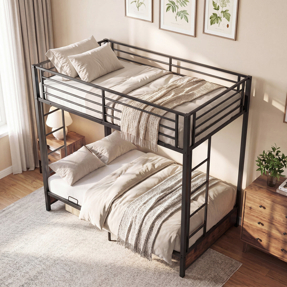 Heavy Duty Metal Bunk Bed Frame, Headboard, Footboard, Brown Bunk Bed Frame at Gallery Canada