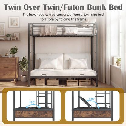 Heavy Duty Metal Bunk Bed Frame, Headboard, Footboard, Brown Bunk Bed Frame at Gallery Canada