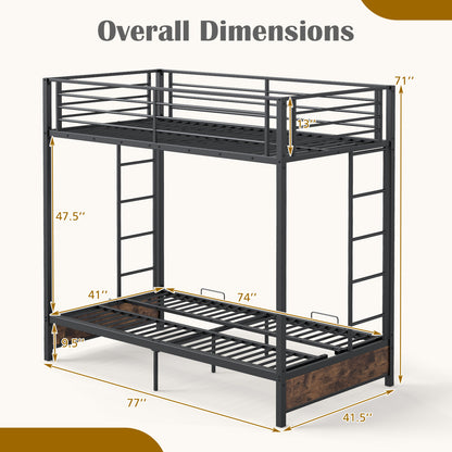 Heavy Duty Metal Bunk Bed Frame, Headboard, Footboard, Brown Bunk Bed Frame at Gallery Canada