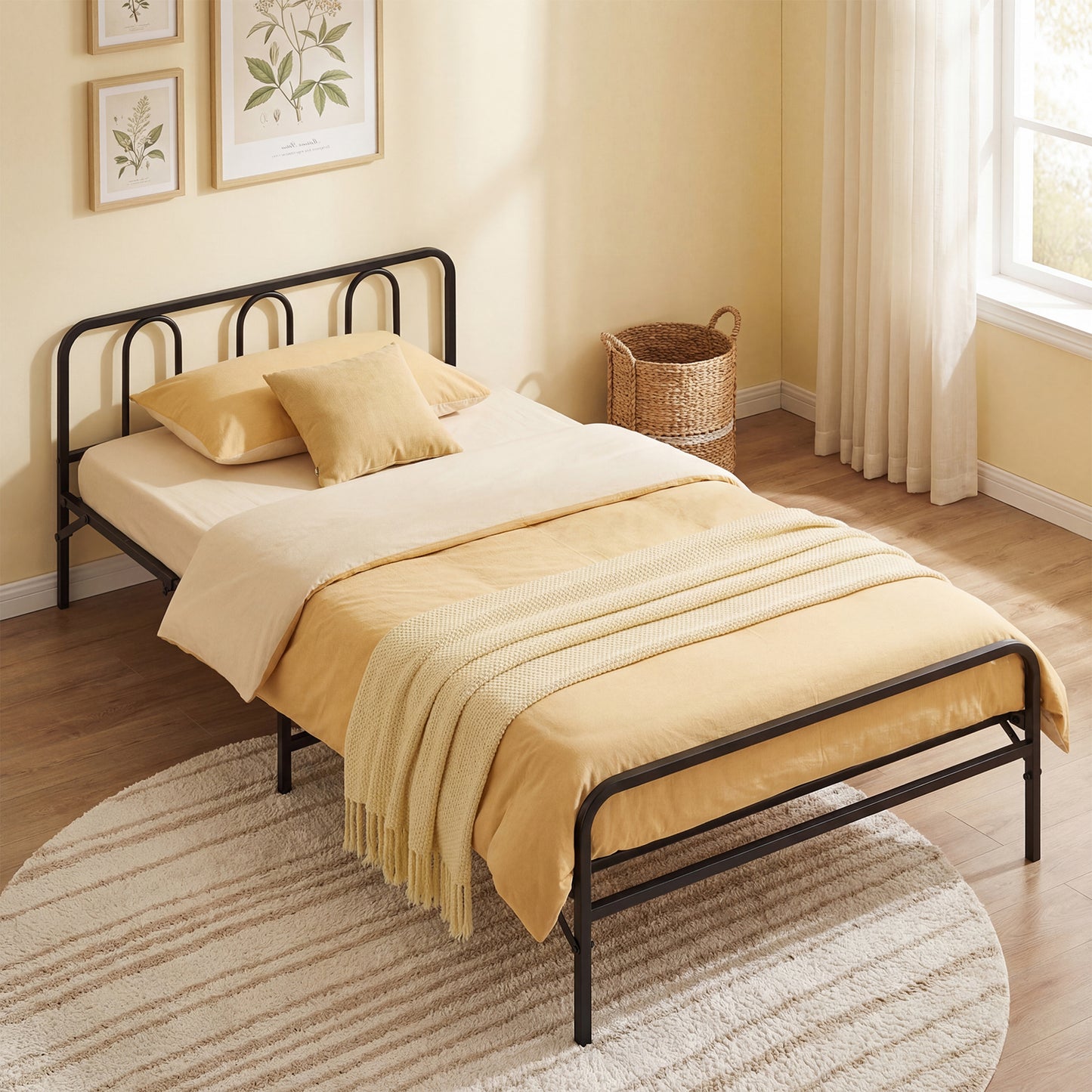 Heavy Duty Metal Twin Foldable Bed Frame, Black Folding Beds at Gallery Canada