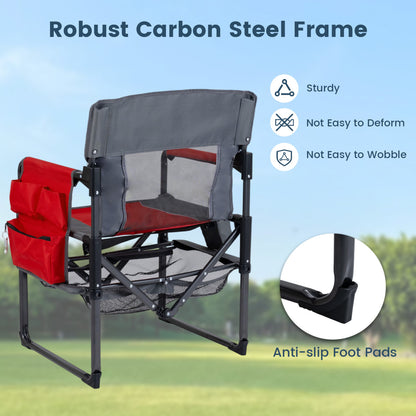 Heavy Duty Outdoor Camping Chair with Cup Holder and Side Pocket, Red Camping Furniture at Gallery Canada