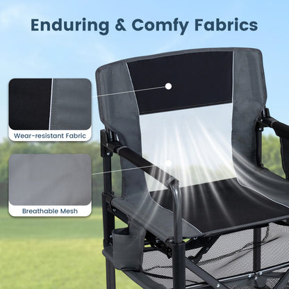 Heavy Duty Outdoor Camping Chair with Cup Holder and Bottle Opener, Black Camping Furniture at Gallery Canada