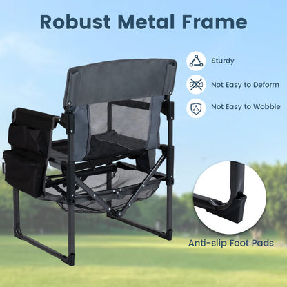 Heavy Duty Outdoor Camping Chair with Cup Holder and Bottle Opener, Black Camping Furniture at Gallery Canada