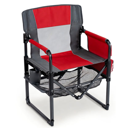Heavy Duty Outdoor Camping Chair with Cup Holder and Side Pocket, Red Camping Furniture at Gallery Canada