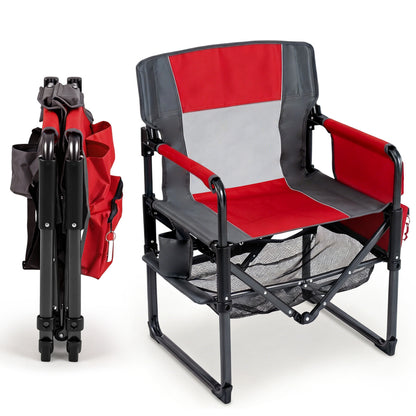 Heavy Duty Outdoor Camping Chair with Cup Holder and Side Pocket, Red Camping Furniture at Gallery Canada