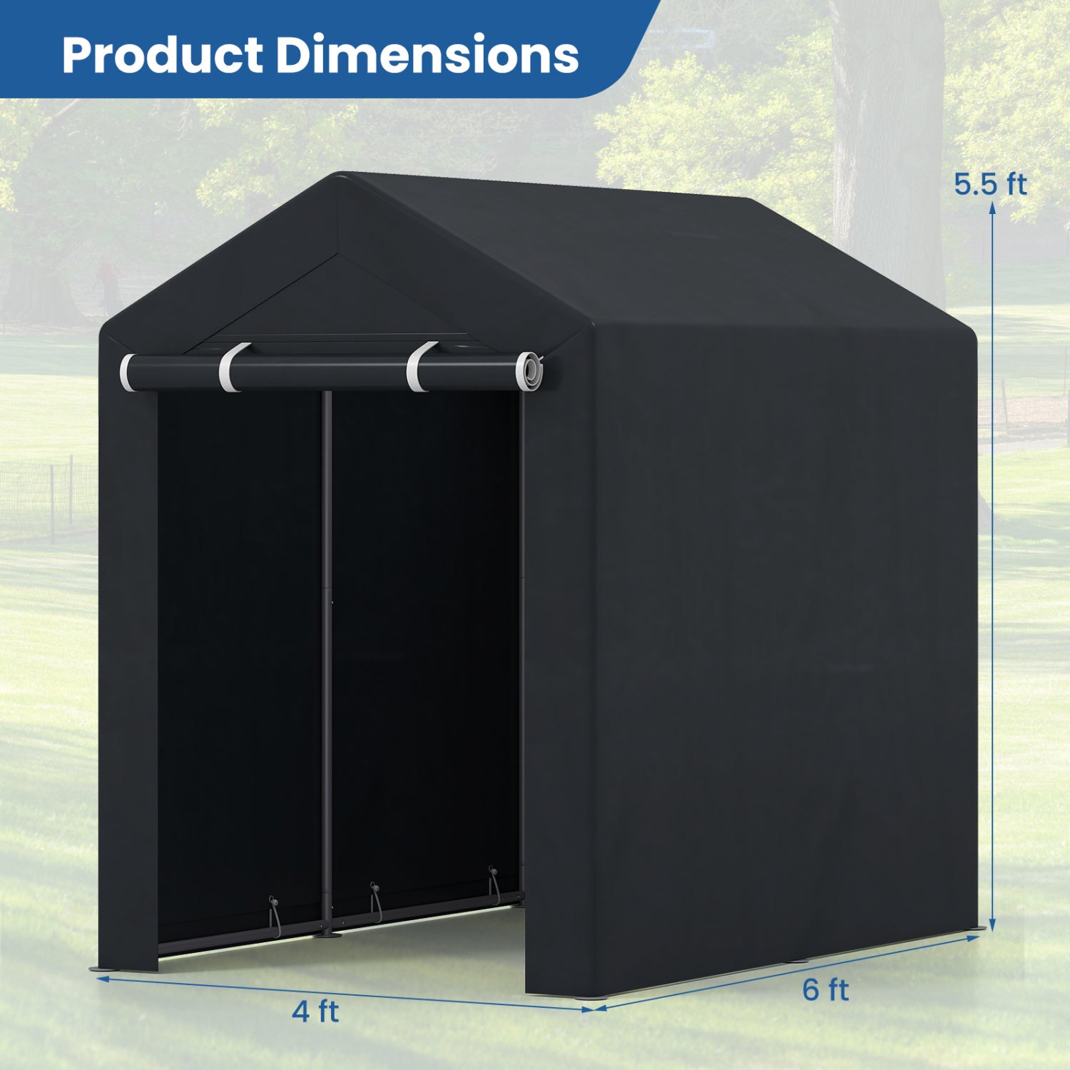 Heavy-Duty Portable Storage Shed with Roll-up Zipper Door-M Sheds & Outdoor Storage at Gallery Canada