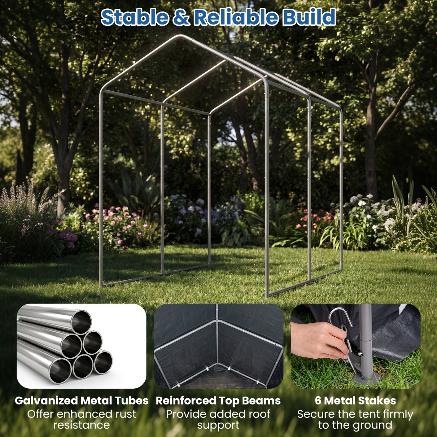 Heavy-Duty Portable Storage Shed with Roll-up Zipper Door-M Sheds & Outdoor Storage at Gallery Canada
