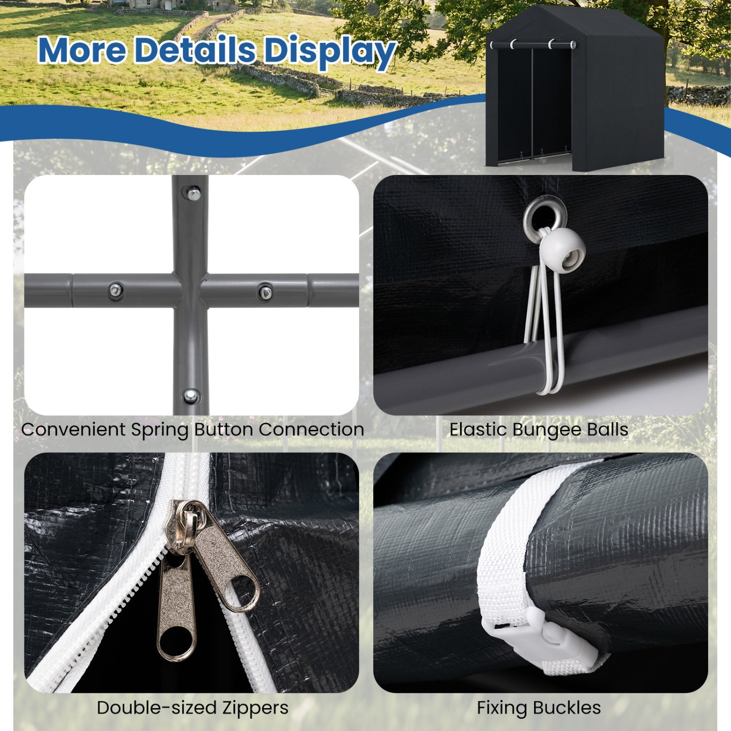 Heavy-Duty Portable Storage Shed with Roll-up Zipper Door-M Sheds & Outdoor Storage at Gallery Canada