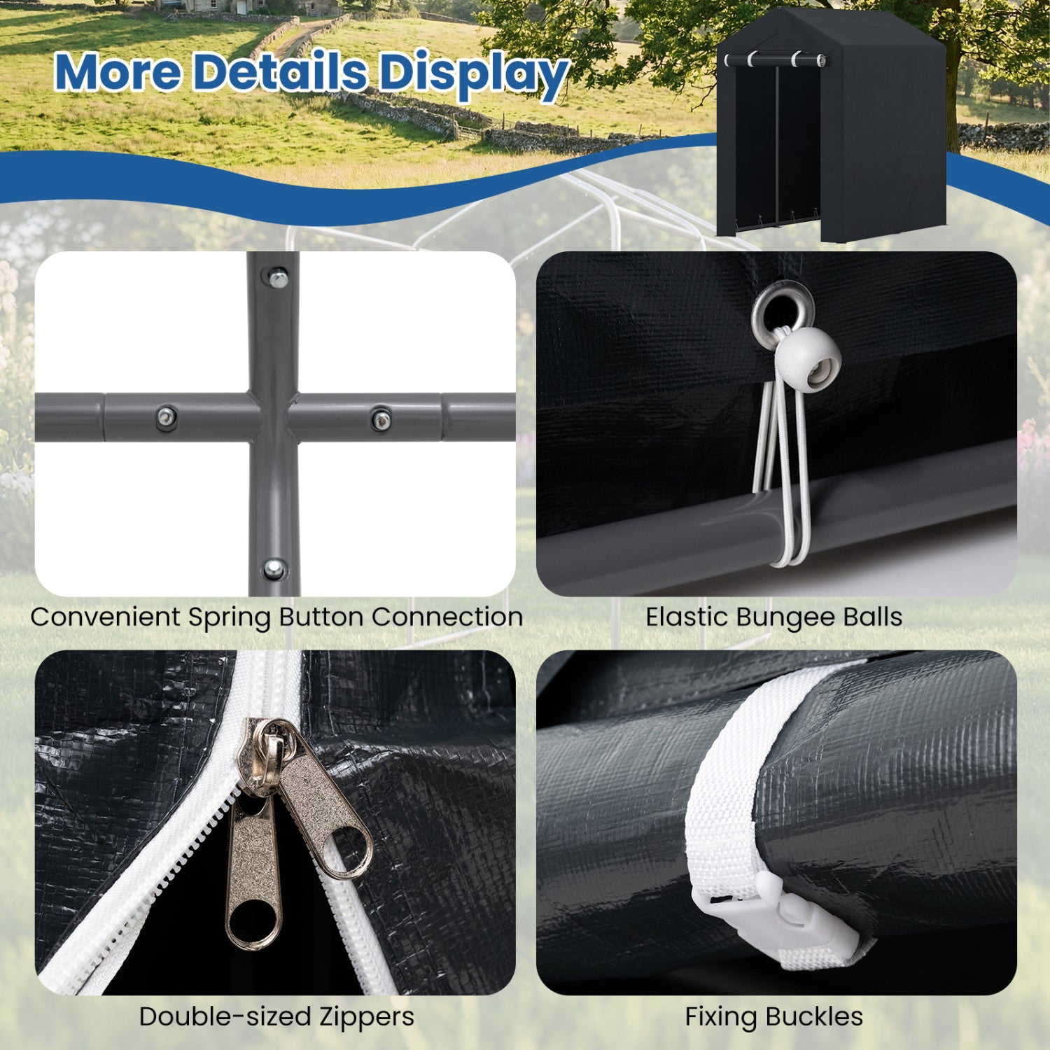 Heavy-Duty Portable Storage Shed with Roll-up Zipper Door-S Sheds & Outdoor Storage at Gallery Canada
