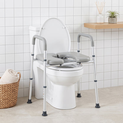 Heavy-duty 400 LBS Raised Toilet Seat with Non-slip Handles