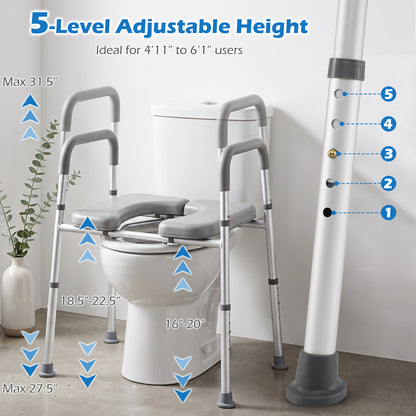Heavy-duty 400 LBS Raised Toilet Seat with Non-slip Handles