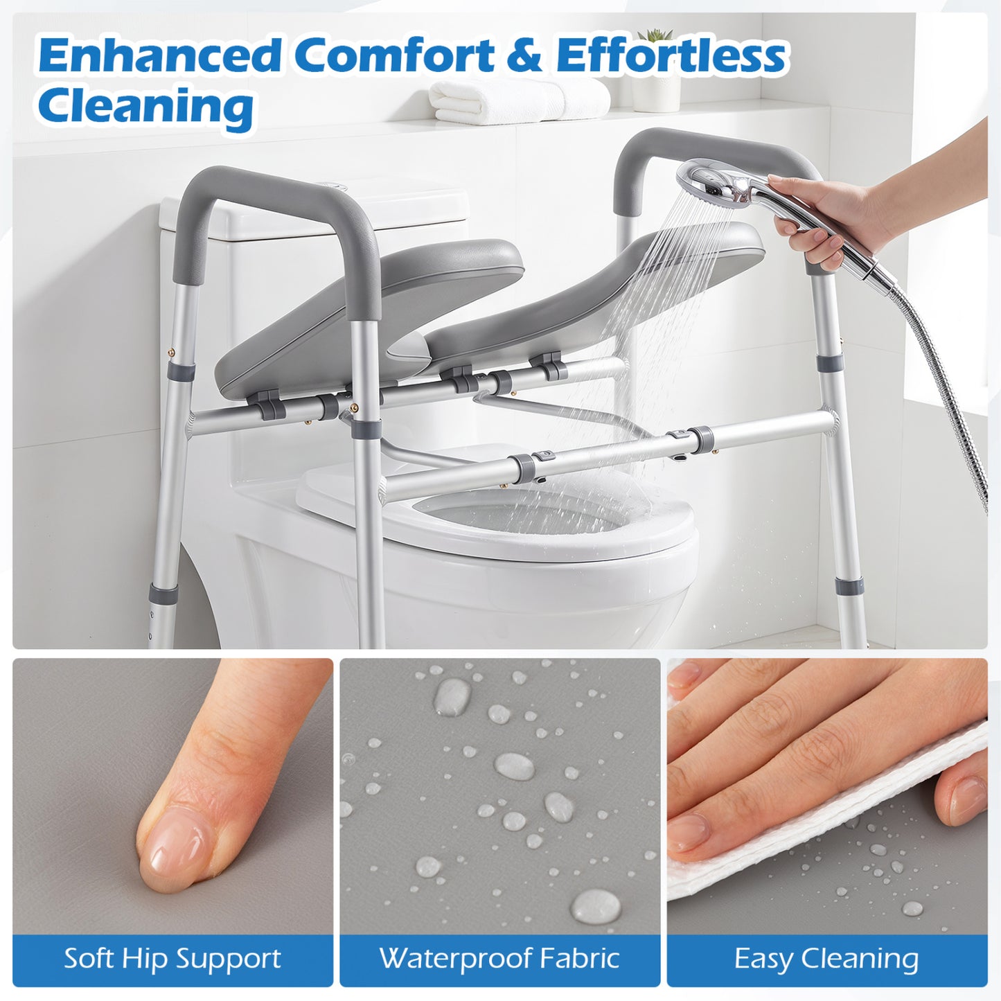 Heavy-duty 400 LBS Raised Toilet Seat with Non-slip Handles