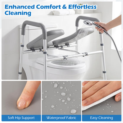 Heavy-duty 400 LBS Raised Toilet Seat with Non-slip Handles