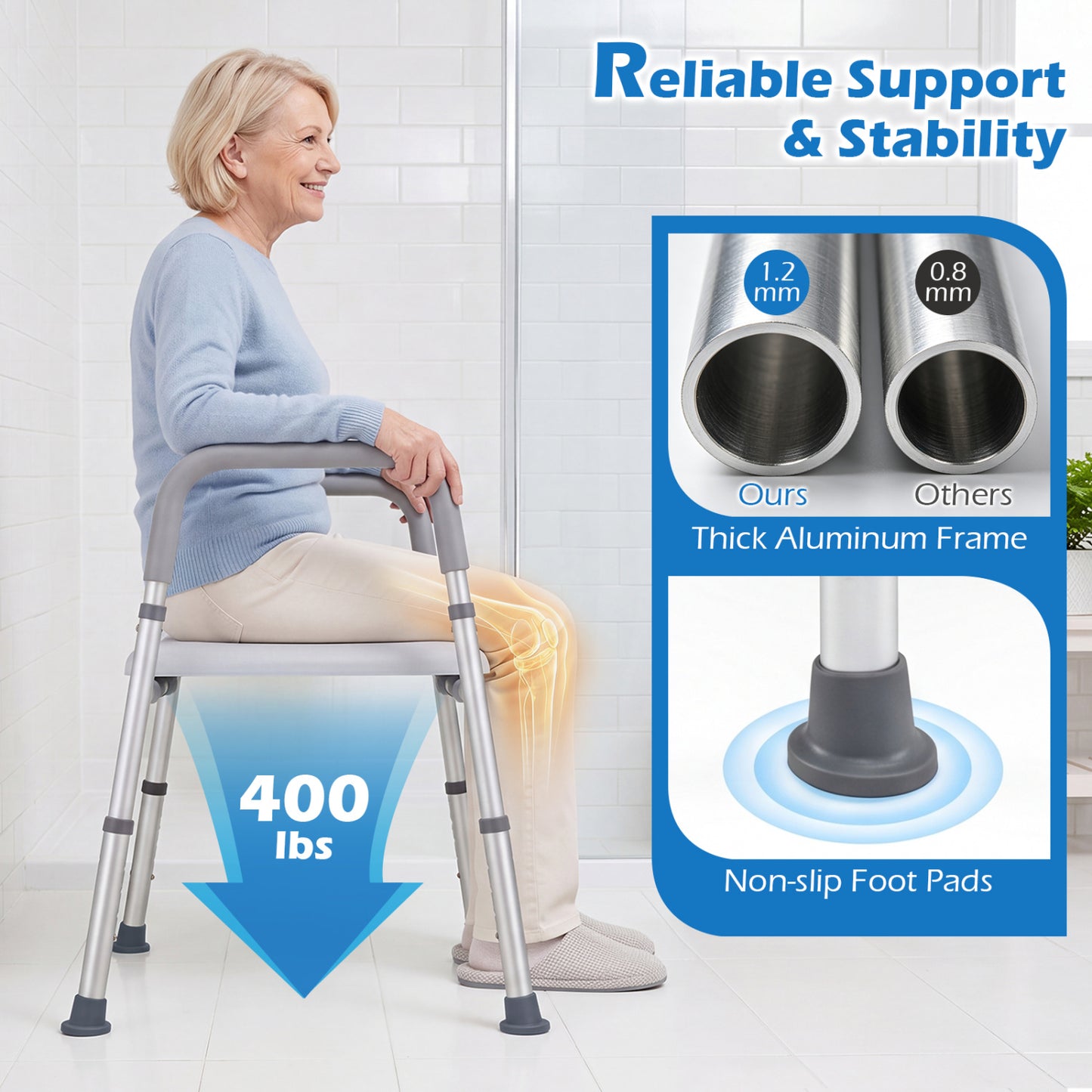 Heavy-duty 400 LBS Raised Toilet Seat with Non-slip Handles