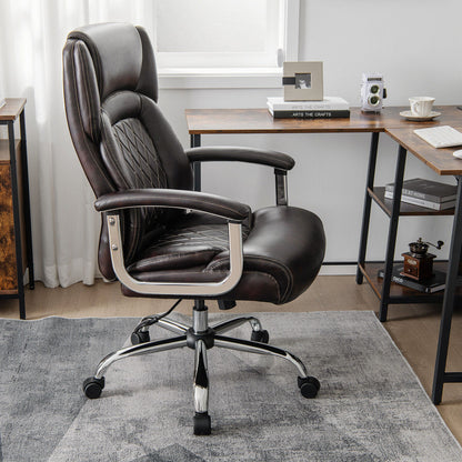 Height Adjustable Executive Chair, Metal Base, Brown Big and Tall Chairs at Gallery Canada