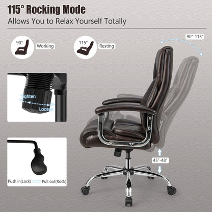 Height Adjustable Executive Chair, Metal Base, Brown Big and Tall Chairs at Gallery Canada