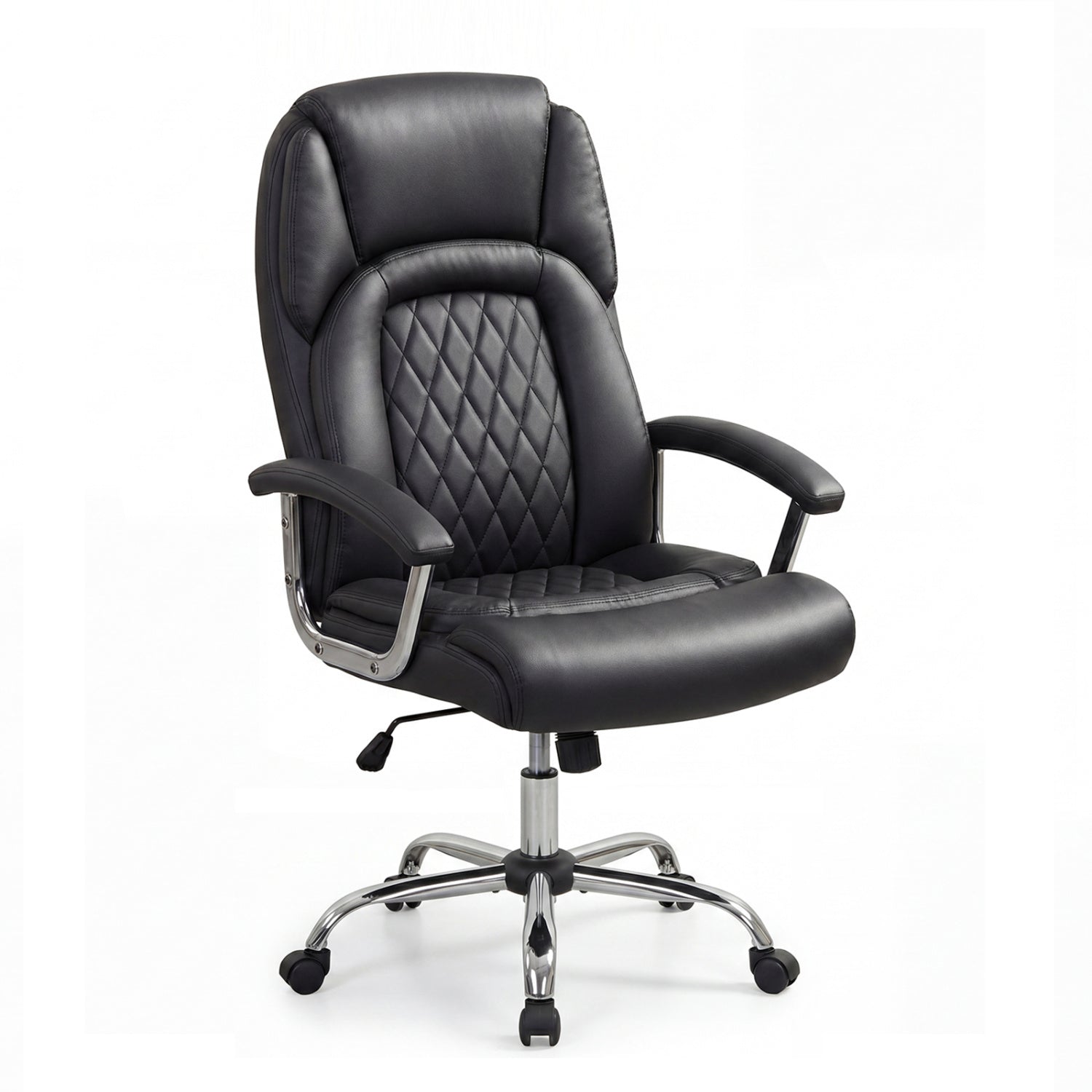 Height Adjustable Executive Chair, Computer Desk Chair, Metal Base, Black Big and Tall Chairs at Gallery Canada