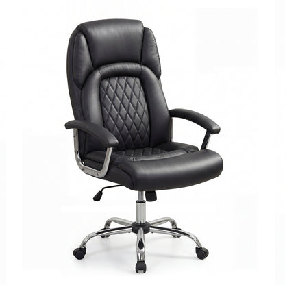 Height Adjustable Executive Chair, Computer Desk Chair, Metal Base, Black Big and Tall Chairs Black at Gallery Canada