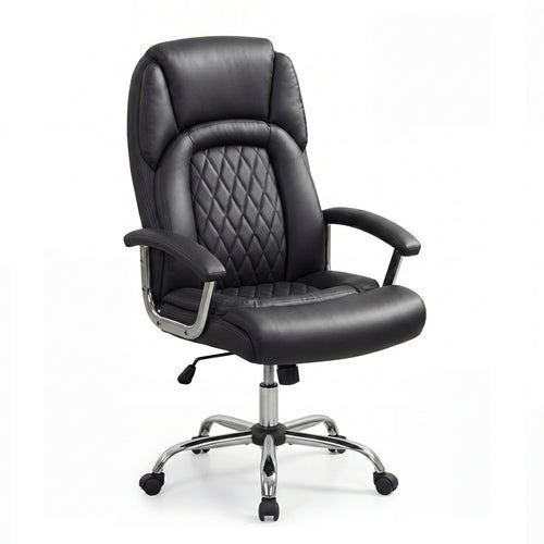 Height Adjustable Executive Chair, Computer Desk Chair, Metal Base, Black