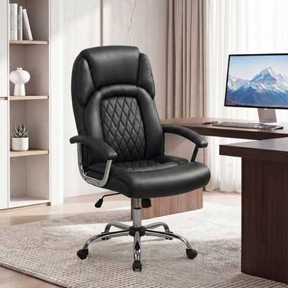 Height Adjustable Executive Chair, Computer Desk Chair, Metal Base, Black Big and Tall Chairs at Gallery Canada