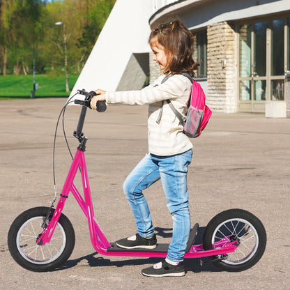 Height Adjustable Kids Scooter, 12 Inch Air Filled Wheel, Pink Scooters at Gallery Canada