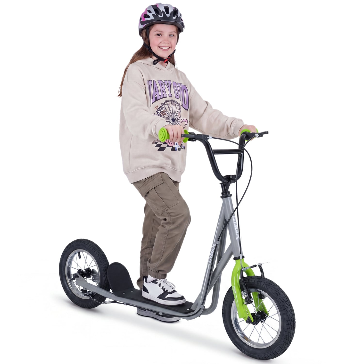 Height Adjustable Kid Kick Scooter, 12 Inch, Grey Scooters at Gallery Canada
