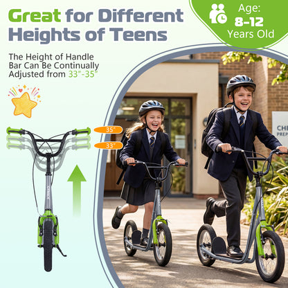 Height Adjustable Kid Kick Scooter, 12 Inch, Grey Scooters at Gallery Canada