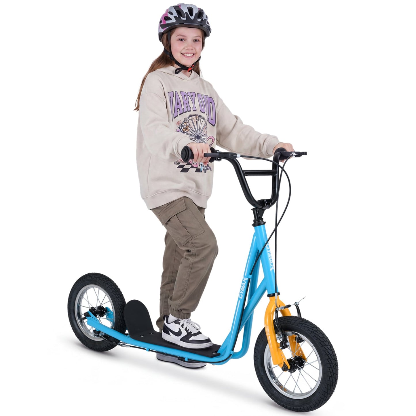 Height Adjustable Kid Scooter, 12" Air Tires, Blue Scooters at Gallery Canada