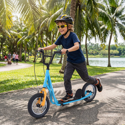 Height Adjustable Kid Scooter, 12" Air Tires, Blue Scooters at Gallery Canada