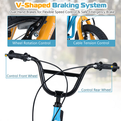 Height Adjustable Kid Scooter, 12" Air Tires, Blue Scooters at Gallery Canada