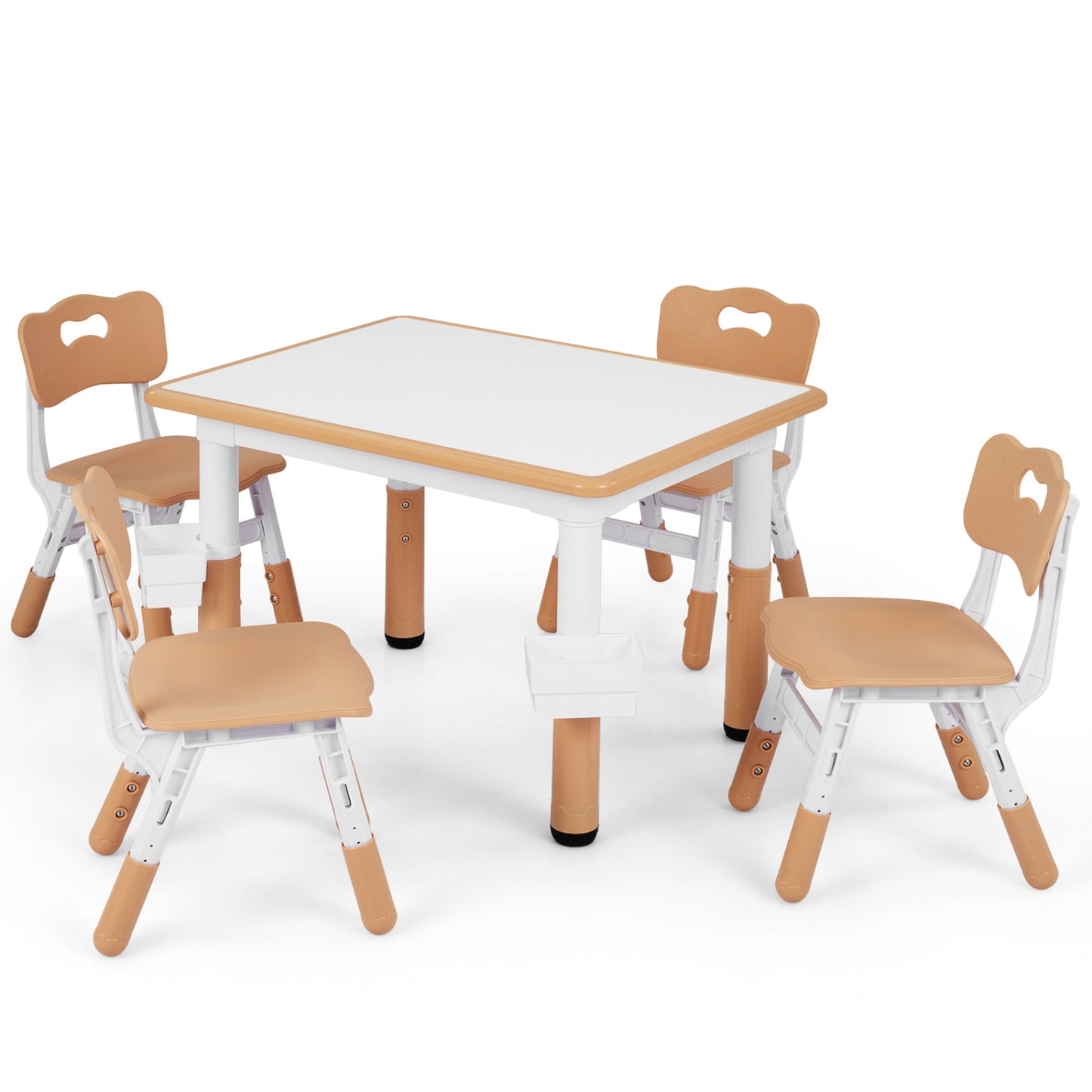Height Adjustable Kids Table & 4 Chairs Set