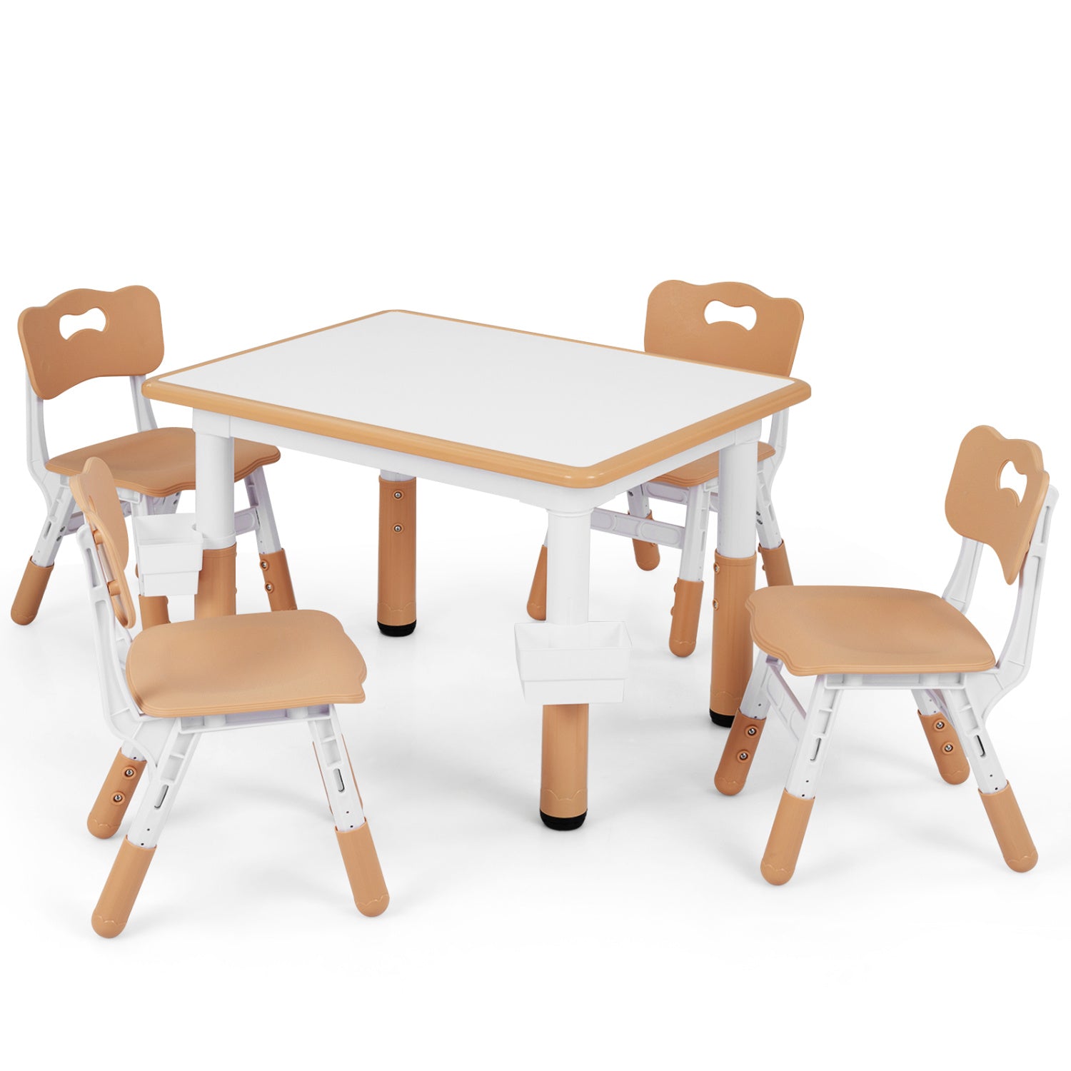 Height Adjustable Kids Table & 4 Chairs Set Kids Table & Chair Sets Natural at Gallery Canada