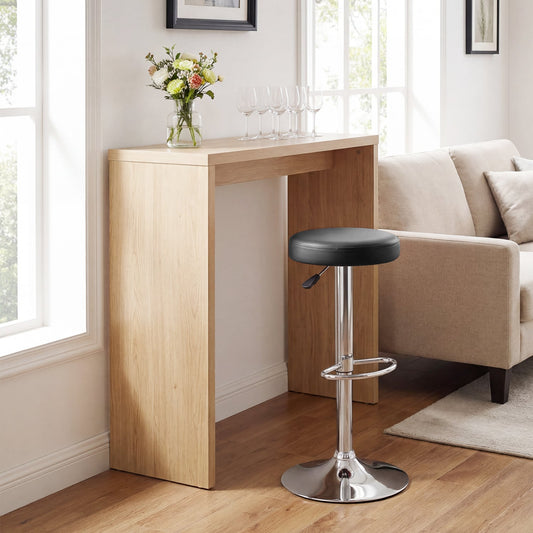 Height-Adjustable Bar Stool, 360° Swivel, Black Bar Stools Black at Gallery Canada
