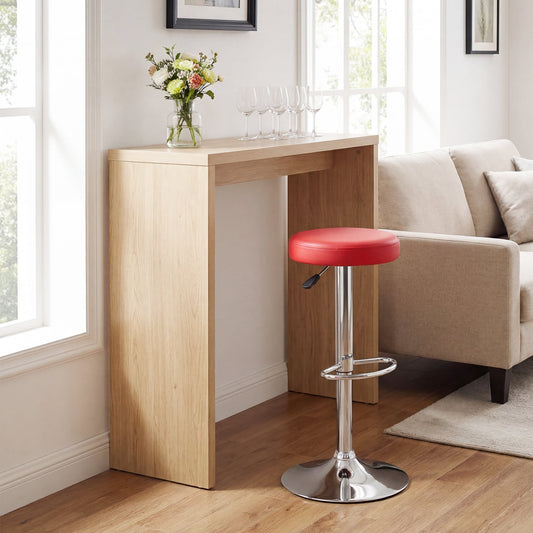 Height-Adjustable Bar Stool, Swivel, Red Bar Stools Red at Gallery Canada
