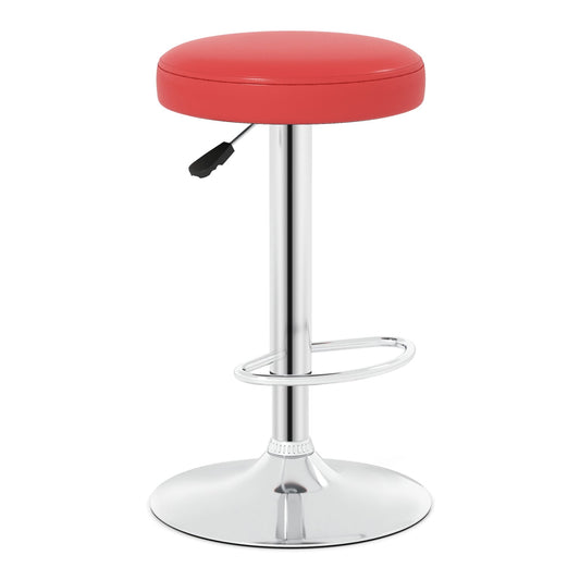 Height-Adjustable Bar Stool, Swivel, Red Bar Stools Red at Gallery Canada