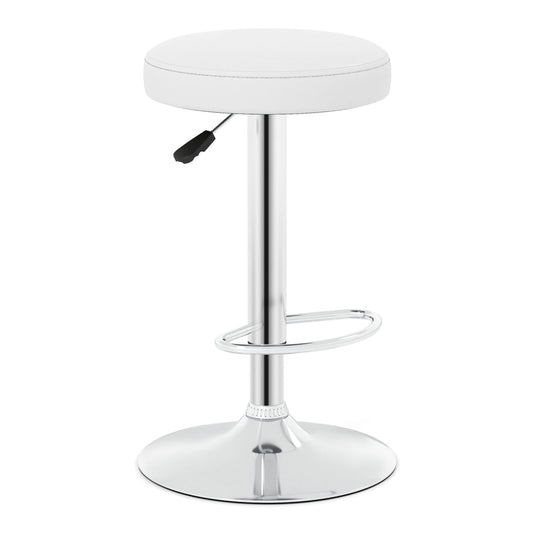 Height-Adjustable Bar Stool, 360° Swivel, White Bar Stools White at Gallery Canada