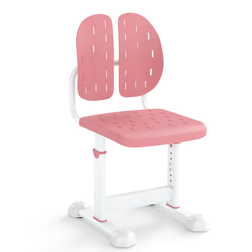 Height-Adjustable Kid's Study Chair, Double Back Support, Breathable Seat, Pink