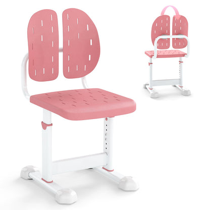 Height-adjustable Kid's Study Chair with Double Back Support and Breathable Seat for 3+ Years Old, Pink Kids Chairs & Seating at Gallery Canada