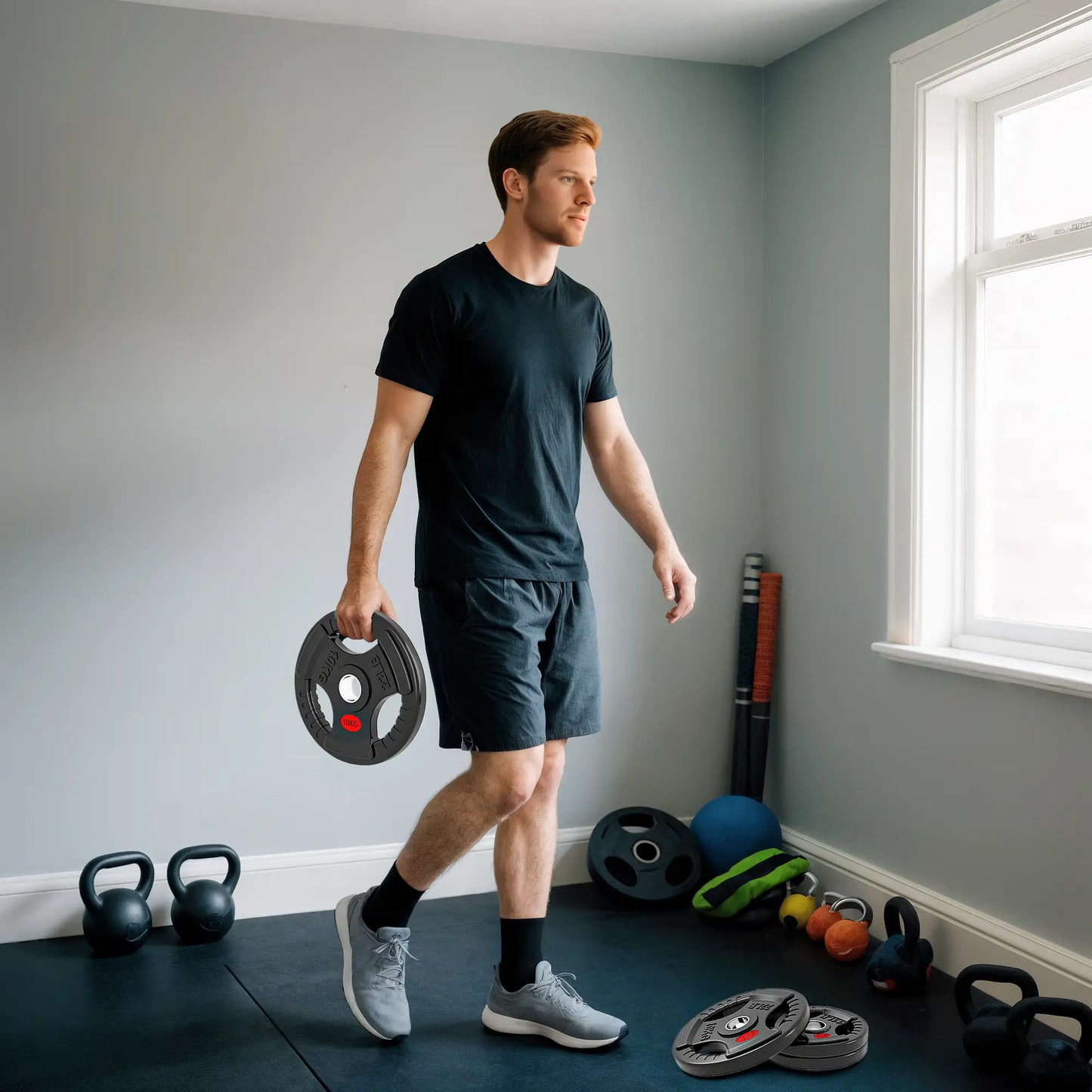 Weight Plates Set, 2-Inch Barbell Weights, 2 x 11lbs, 2 x 22lbs Dumbbells & Barbells at Gallery Canada