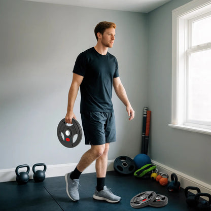 Weight Plates Set, 2-Inch Barbell Weights, 2 x 11lbs, 2 x 22lbs Dumbbells & Barbells at Gallery Canada