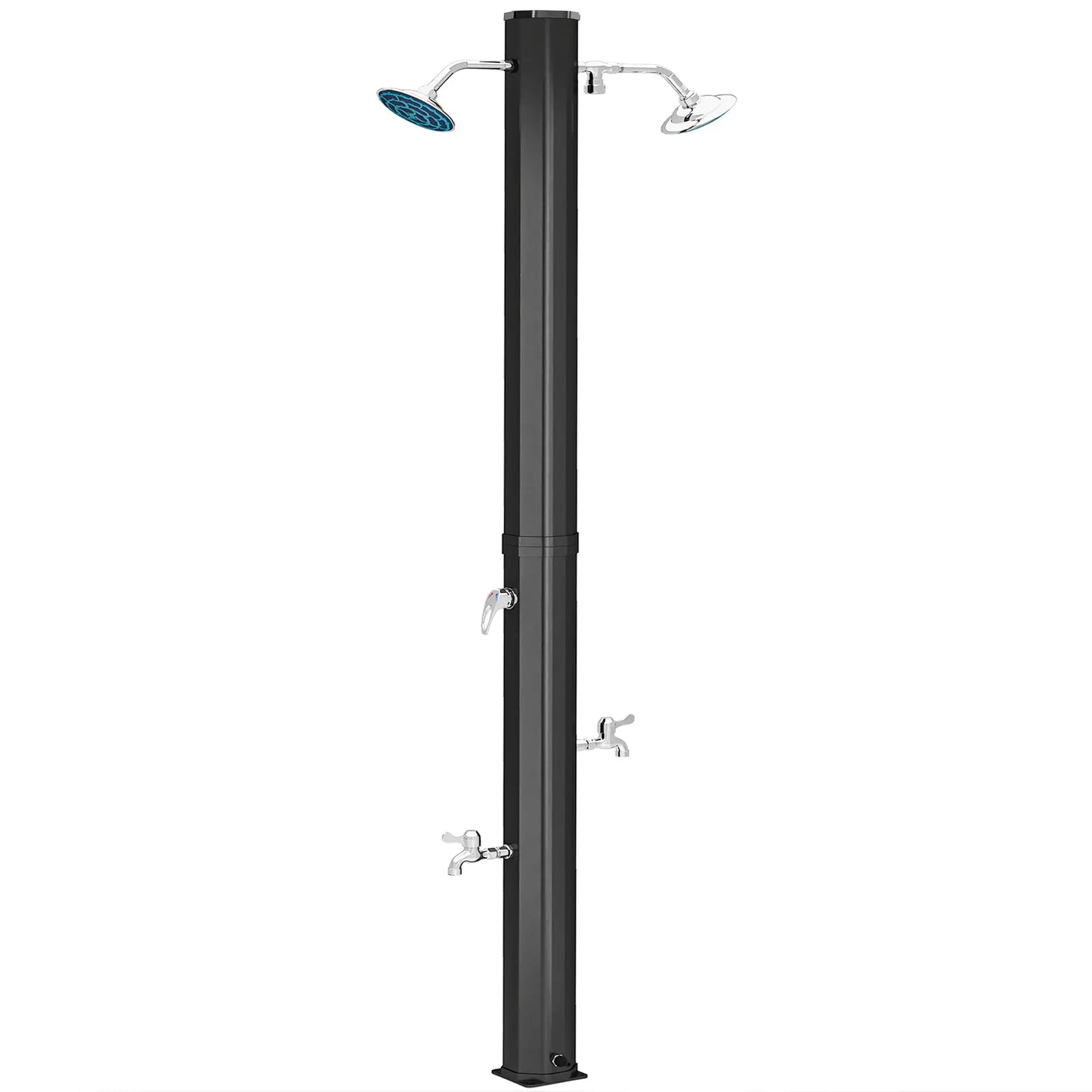 Solar Heated Outdoor Shower, 9.2 Gallon, 7.1ft, 2 Rotating Heads Outdoor Swimming Pools & Hot Tubs at Gallery Canada