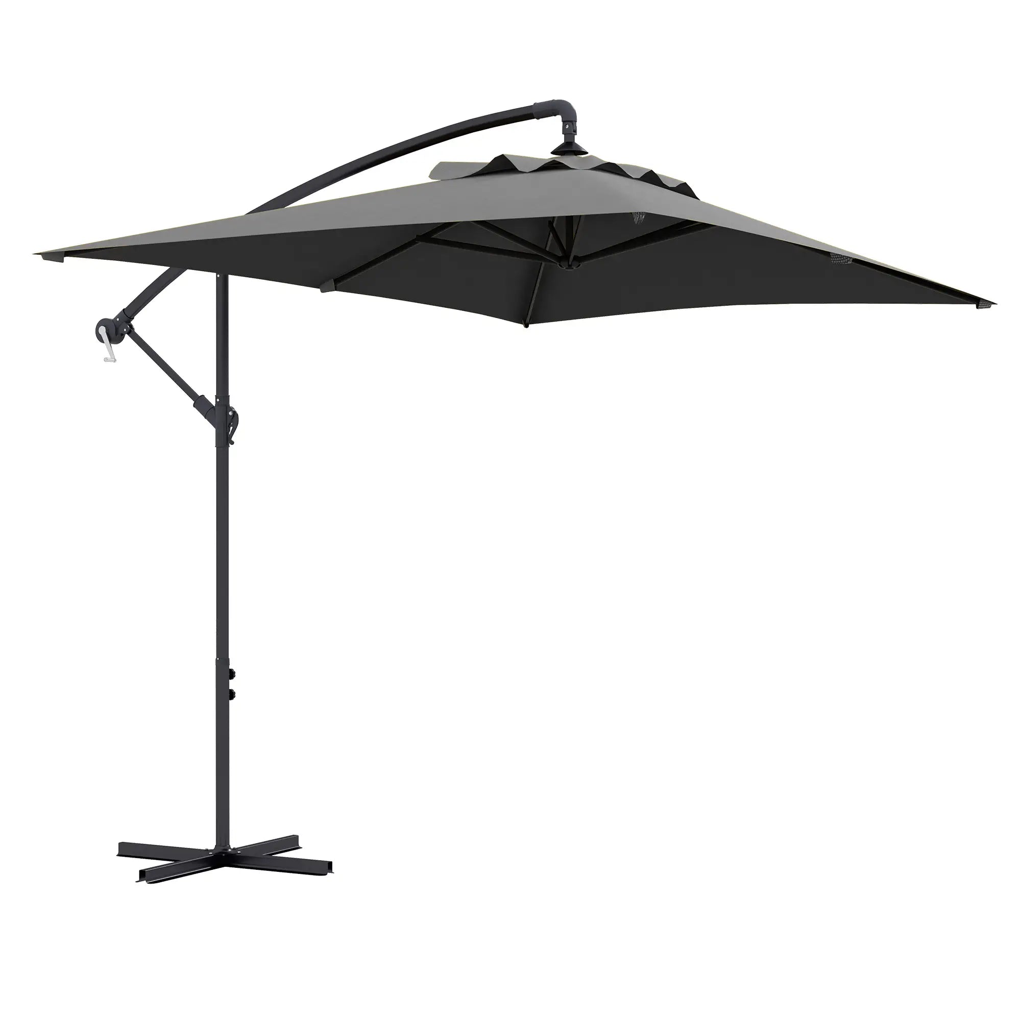 3m Patio Offset Umbrella, With Cross Base, Dark Grey Offset Cantilever Umbrellas at Gallery Canada