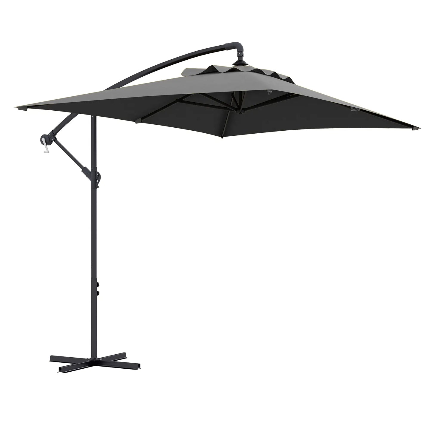 3m Patio Offset Umbrella, With Cross Base, Dark Grey Offset Cantilever Umbrellas at Gallery Canada