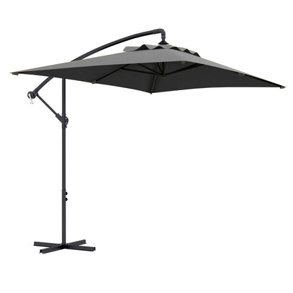 3m Patio Offset Umbrella, With Cross Base, Dark Grey Offset Cantilever Umbrellas at Gallery Canada