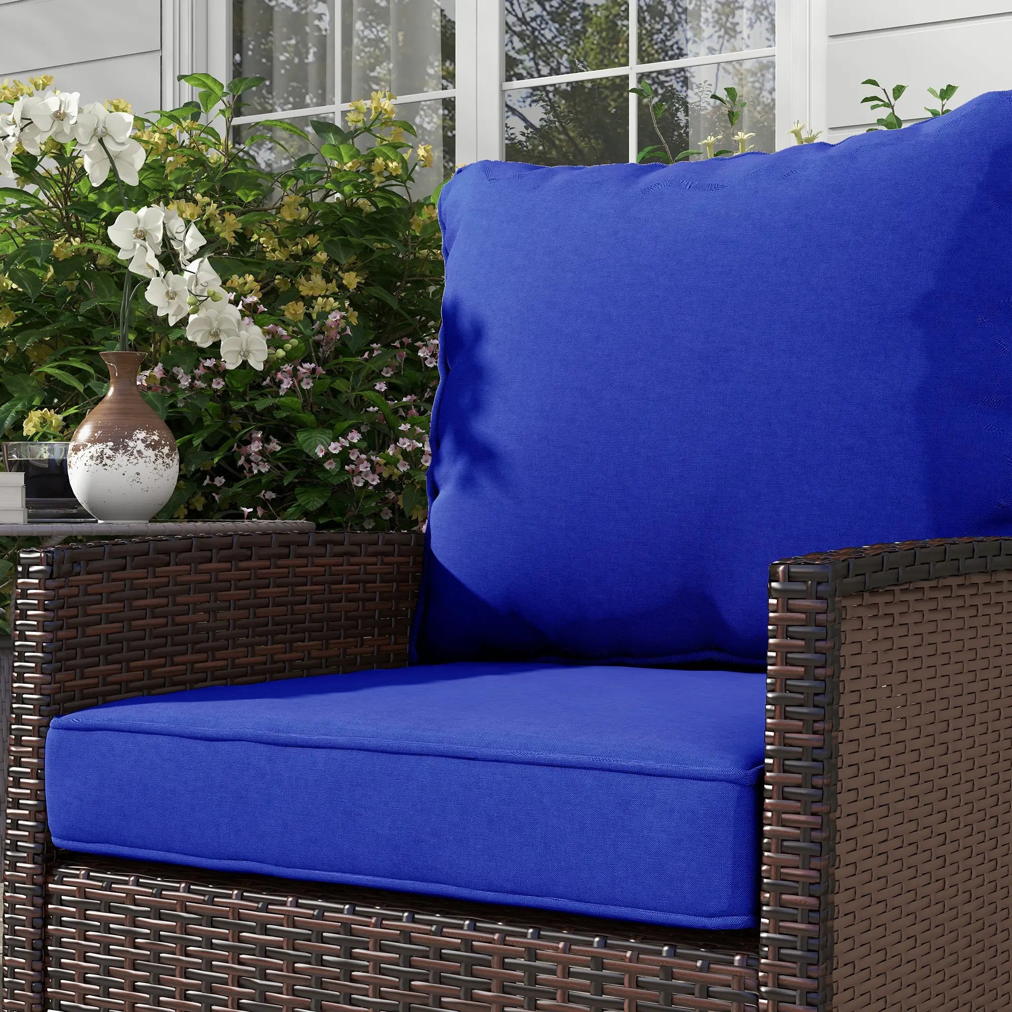 4-Piece Seat Cushion Pillows, Patio Chair Cushions Set, Navy Blue Patio Chair Cushions at Gallery Canada