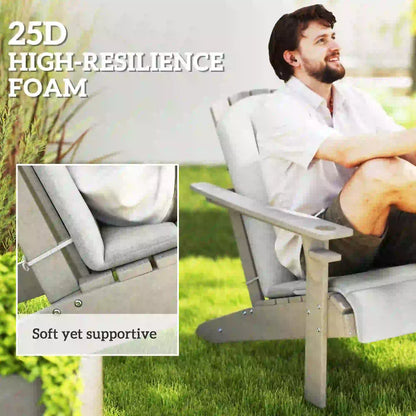 Set of 2 Patio Chair Cushions, High Back, High-Density Foam, Light Grey Patio Chair Cushions at Gallery Canada