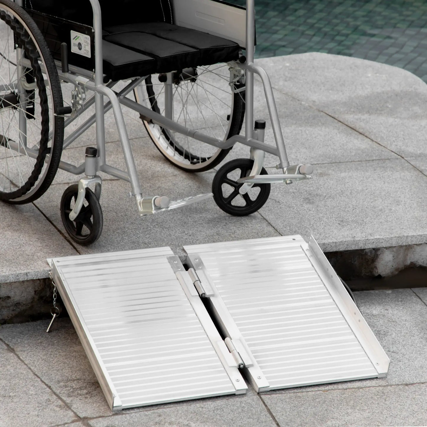 Textured Aluminum Folding Wheelchair Ramp, 2', Portable Threshold Ramp Knee Walker & Wheelchair Ramps at Gallery Canada