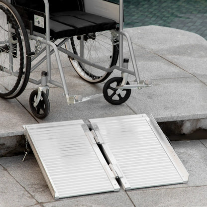 Textured Aluminum Folding Wheelchair Ramp, 2', Portable Threshold Ramp Knee Walker & Wheelchair Ramps at Gallery Canada