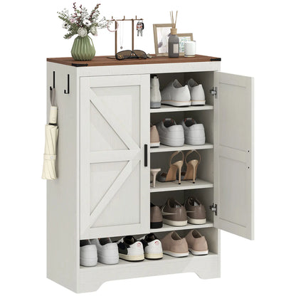 5-Tier Shoe Storage Cabinet, 15 Pairs, White Shoe Storage Cabinets & Racks at Gallery Canada